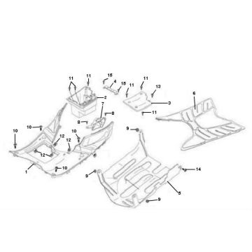 Onderspoiler- Treeplank Peugeot V-Clic 50 4-takt AC