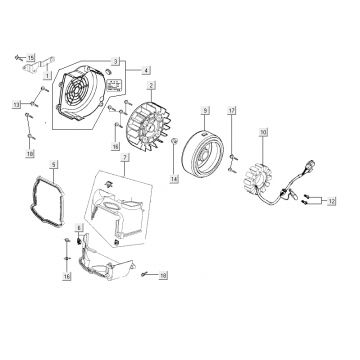 Ontsteking - Stator - Vliegwiel - Koelkappen Kymco City 16' 4-takt zwart