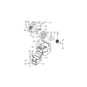Ontsteking - Stator - Vliegwiel - Koelkappen Kymco New Sento 50i 4-takt zwart