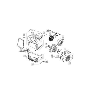 Ontsteking - Stator - Vliegwiel - Koelkappen Kymco Filly 4-takt zilver