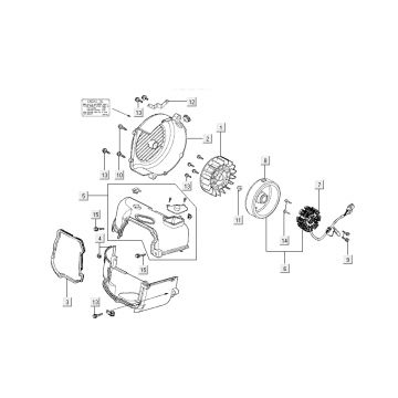 Ontsteking - Stator - Vliegwiel - Koelkappen Kymco Like TT 4-takt zwart glans 2015