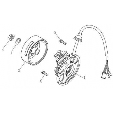 Ontsteking - Stator - Vliegwiel AGM Venom wit
