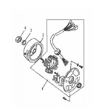 Ontsteking - Stator - Vliegwiel Generic Ideo 50 2-takt blauw 2007 25