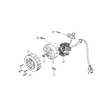 Ontsteking - Stator - Vliegwiel Kymco Grand Dink 2-takt antraciet