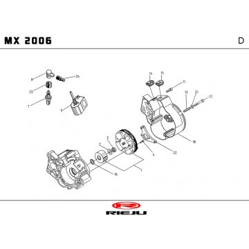 Ontsteking - Stator - Vliegwiel Rieju MX rood 2010 2-takt