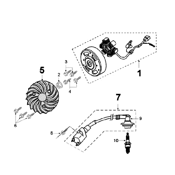 Ontsteking - Stator - Vliegwiel - Bobine - CDI - Bougie Peugeot New Vivacity 50 2-takt AC Donkerblauw
