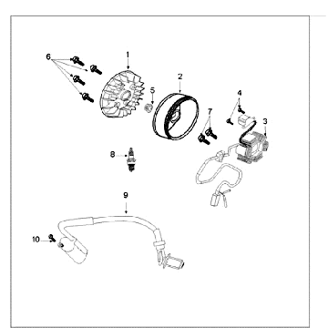 Ontsteking - Stator - Vliegwiel - Bobine - Bougie Peugeot Tweet old matgrijs