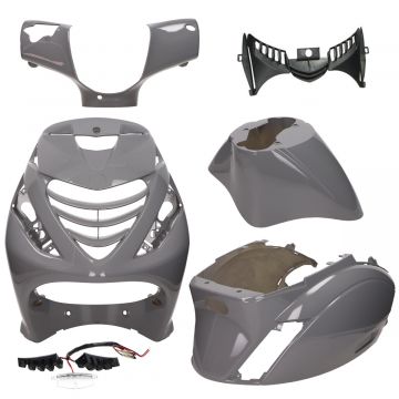 Kappenset SP look Piaggio Zip 2000→50cc 2/4-takt Audi nardo grijs + led verlichting 6-delig