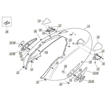 Motorschermen Aprilia Mojito Custom 50 2-takt (Piaggio motor) 2004-2010
