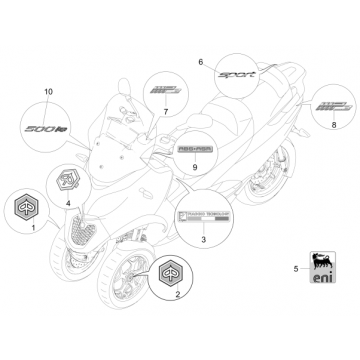 Emblemen - Stickers - Logo Piaggio MP3 500 LT Sport 2014-2016