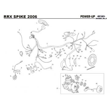 Kabelboom - Bobine - Ontsteking - Stator - Vliegwiel Rieju Spike-x blauw 2009 2-takt