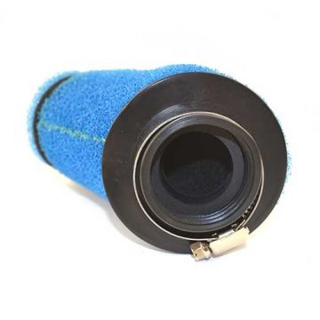 Powerfilter/luchtfilter open 28/35mm aansluiting op carburateur/30 graden hoek spons rood geheel open filter