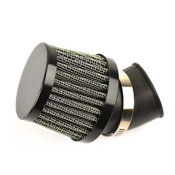 Powerfilter/luchtfilter open universeel 32mm aansluiting carburateur/onder hoek van 45 graden Supertec