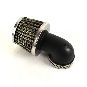 Powerfilter/luchtfilter open 28mm aansluiting carburateur Type K&N onder hoek van 90 graden