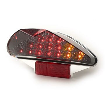 Achterlicht BGM Original helder glas 15 LED met knipperfunctie MBK Nitro (YQ50/L,2-takt),Yamaha Aerox (YQ50/L,2-takt) zwart