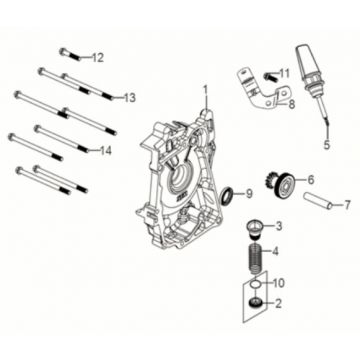 Carterhelft rechts - Oliefilter - Peilstok Sym Jet 14 50i Euro 5