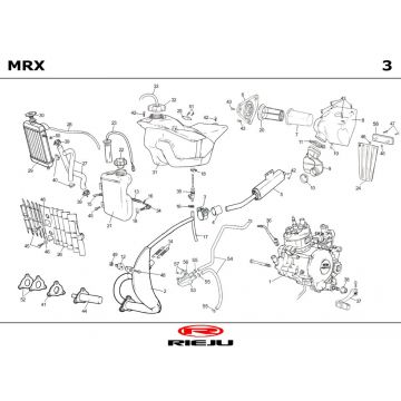 Radiateur - Koelsysteem - Uitlaat - Benzinetank Rieju MRX geel 2004 2-takt