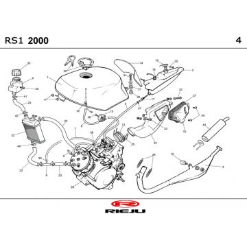 Radiateur - Koelsysteem - Uitlaat - Benzinetank Rieju Rs1 rood-blauw 2001 2-takt
