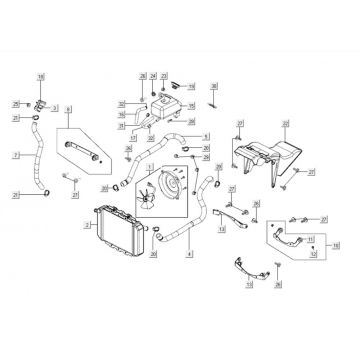 Radiateur - Koelsysteem Kymco Xciting 400i matzwart