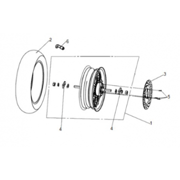 Rear wheel Sym E-Fiddle