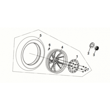 Rear wheel Sym Symphony ST 50 E5