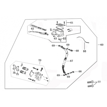 Remcilinder - Remhendel - Remleiding - Remklauw - Remblokken Wangye HT50QT-12 125 matzwart