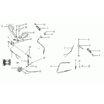 Remklauw Remleiding - Handvatten - Spiegels Sym VS125