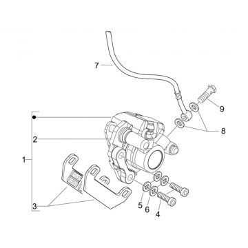 Remklauw - Remblokken - Remleiding Vespa LXV 4-takt 2V 25km/u