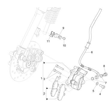 Remklauw - Remblokken - Remleiding Vespa Primavera 125 3V IE ABS