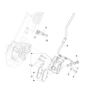 Remklauw - Remblokken - Remleiding Vespa Primavera 50 4-takt 4V