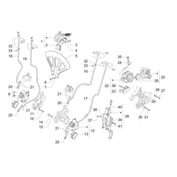 Remklauw - Remblokken - Remleiding Piaggio MP3 300 HPE / 300 HPE Sport ABS Euro 5 2020-2022