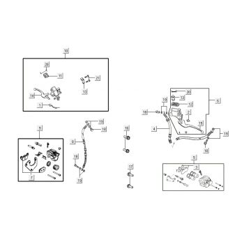 Remcilinder - Remklauw - Remblokken - Remleiding Agility 16+ 200i Mat Metallic Silver