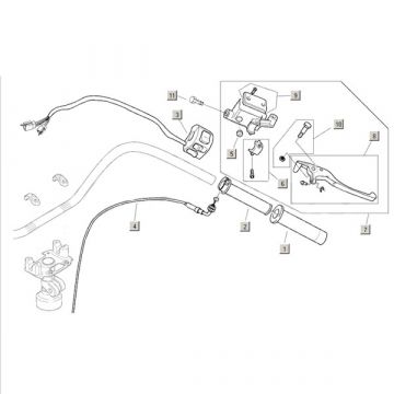 Remcilinder - Remhendel - Stuurschakelaars - Gaskabel Aprilia Habana 2-takt (Morini motor) 1999-2004