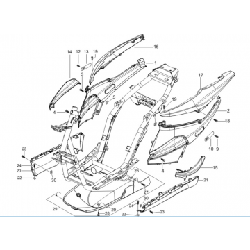 Motorschermen - spoiler Piaggio NRG Power 50 2-takt LC Euro 4