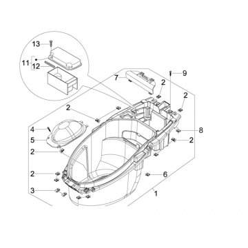 Helmbak Piaggio NRG Power 50 2-takt LC Euro 4