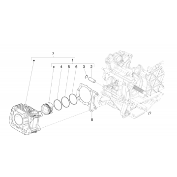 Cilinder - Zuiger Vespa Sprint 150 3V IE ABS Euro 3 2015