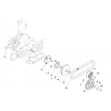 Variateur- V-snaar Vespa GTS 300 Super HPE 4V IE ABS Euro 5 2020-2022