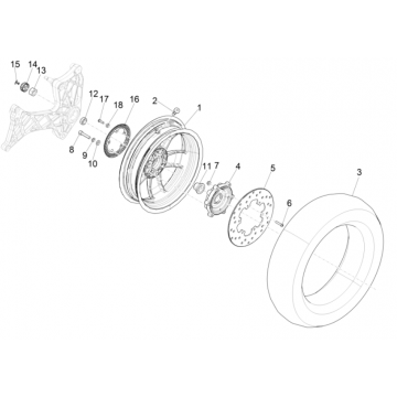 Achterwiel - Remschijf Vespa GTS 300 Super HPE 4V IE ABS Euro 5 2020-2022