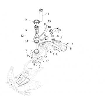 Benzinetank - Tankvlotter - Benzinepomp Vespa GTS 300 Super HPE 4V IE ABS Euro 5 2020-2022