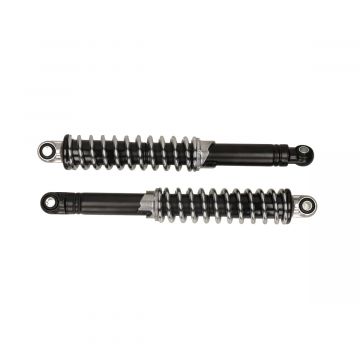 Schokbreker set universeel 8/10 320mm zwart/ chroom IMCA