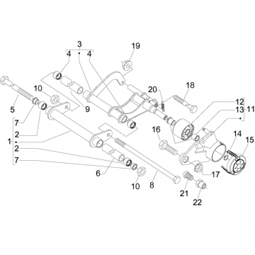 Motorophanging Piaggio MP3 300 LT Sport 2009-2014