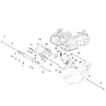 Motorophanging Vespa GTS 250 ie 2005-2016 (zonder ABS)