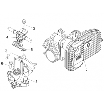 Gasklephuis - Injector - Inlaatspruitstuk Piaggio Beverly 500 Euro 3 2007-2012