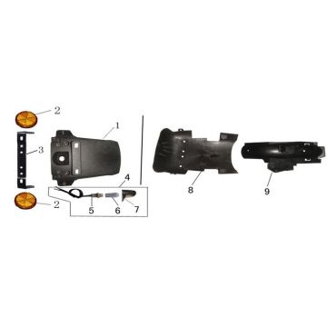 Voorspatbord - Achterspatbord China LX zwart
