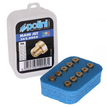 Sproeier set Dellorto 120/138 6mm Polini 362.0005 10-delig