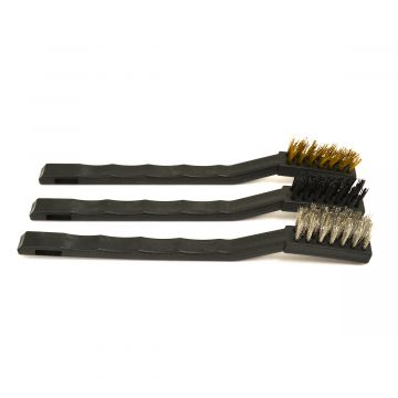 Staalborstelset klein 1xmessing-1xnylon-1xRVS Toolz