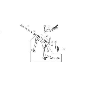 Middenstandaard - Zijstandaard - Kickstartpedaal Kymco Super9 50 2-takt AC oud model matzwart zilver