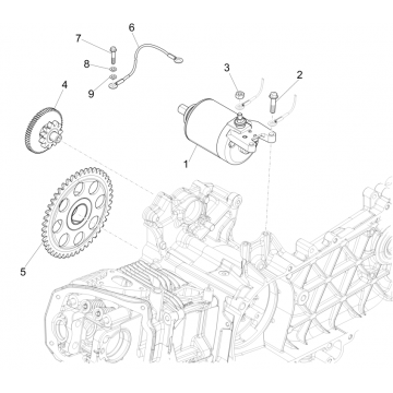 Startmotor - Starttandwiel  Vespa Sprint 125 3V IE ABS