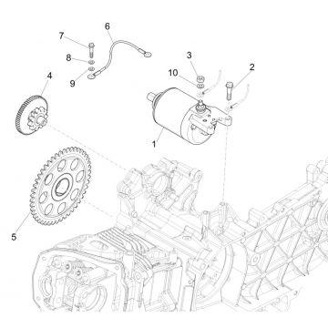 Startmotor - Starttandwiel Piaggio Liberty 125 IGET 3V ABS Euro 5