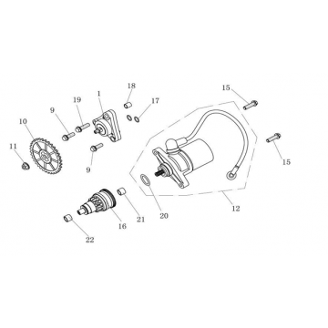 Startmotor - Bendix AGM Ape 50 zwart